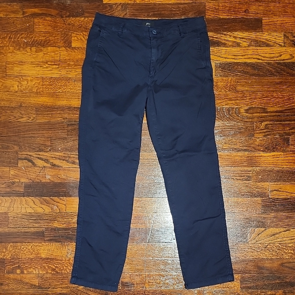 J. Crew Women's Navy Blue Cotton Chino Utility Straight Leg Pants 27 Petite